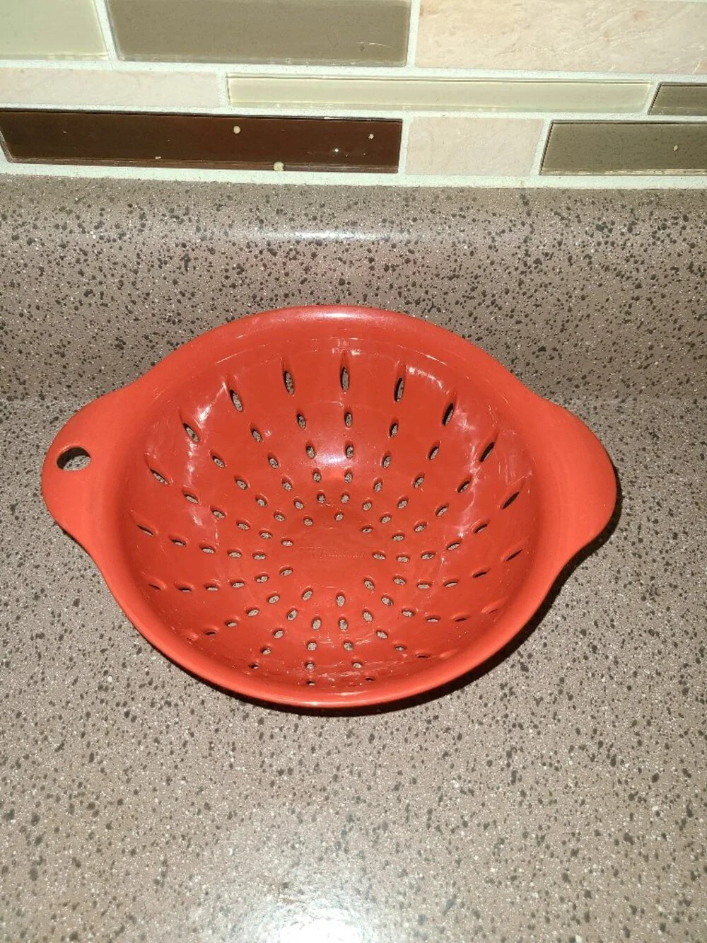 Professionals Vintage Red Melamine Hard Plastic Colander Strainer Berries Fruit